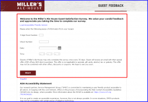 Miller’s Ale House Guest Satisfaction Survey